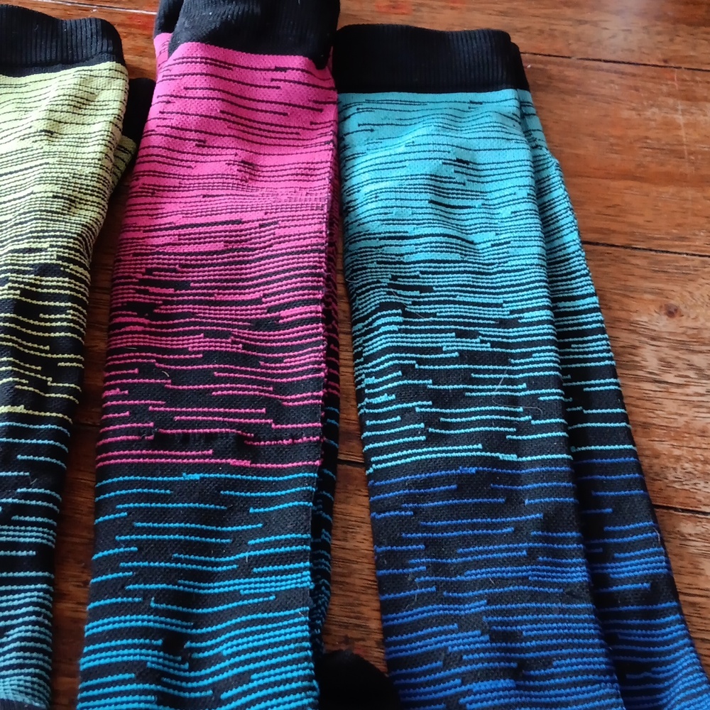 Colorful Striped Women's Compression Socks Set - Picture 2 of 3
